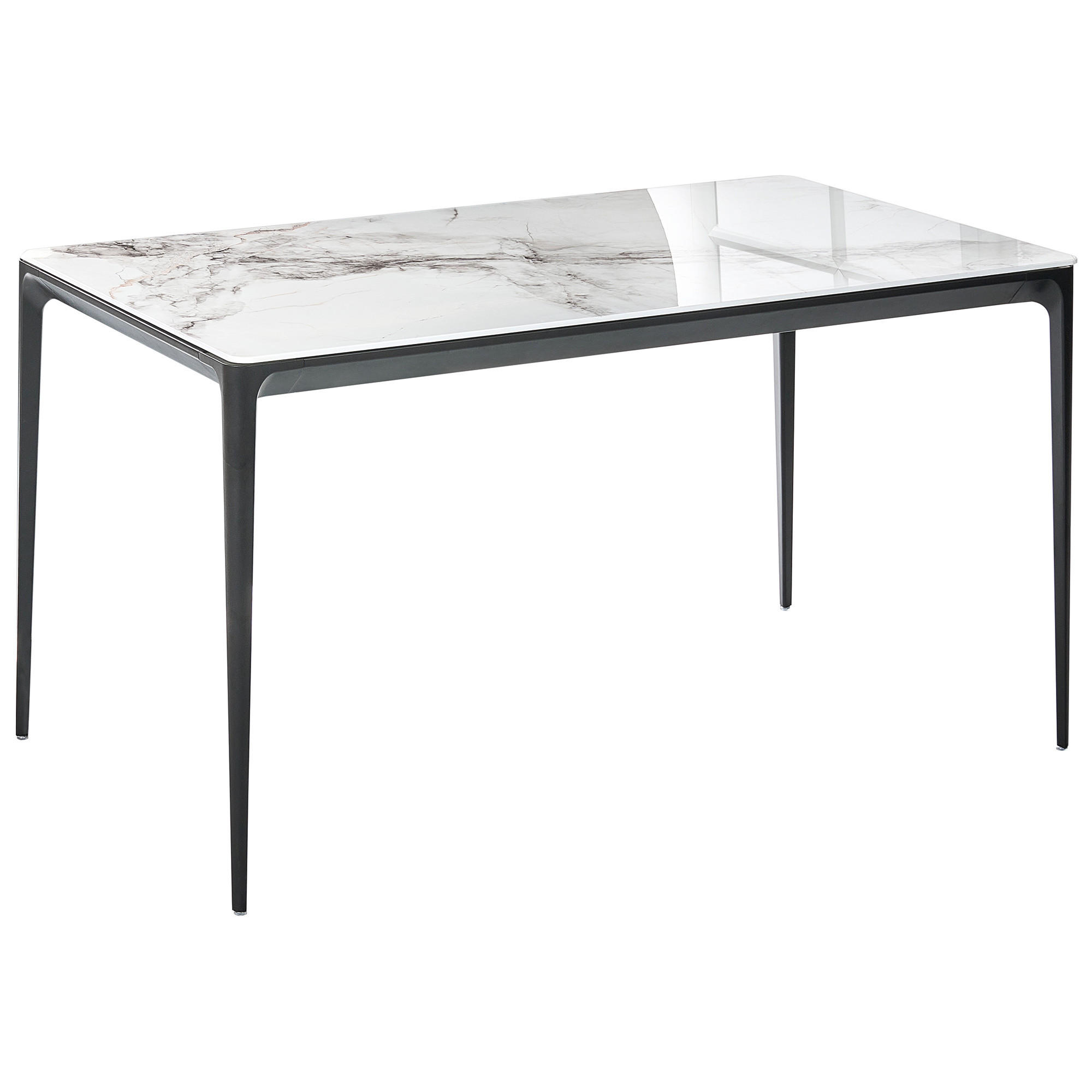 Beliani JÍDELNÍ STŮL Bílý Mramor 140/80 cm Sklo Jollein
