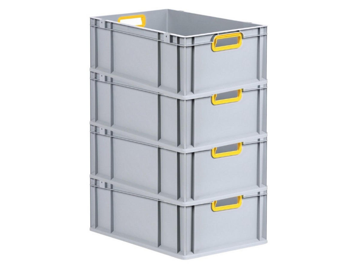 EUROBOX 4x Nextgen Color 22x40x60cm 44 Liter Griffe Gelb Offen - Gelb, Kunststoff (40/17/60cm) - PROREGAL