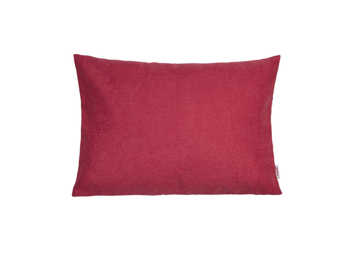 KISSENHÜLLE FarbTon Chenille-Haptik himbeer-rot 35/25 cm - Rot, Textil (25/35cm) - beties Heimtextil