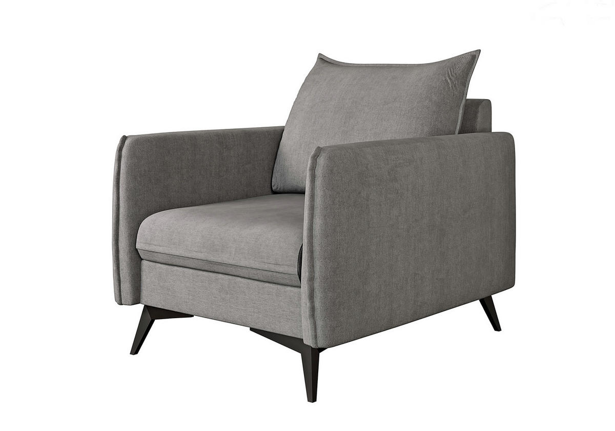 SESSEL Pulse Grau Luxusmicrofaser - Schwarz/Grau, Holz/Textil (74/86/31cm) - S-Style Möbel