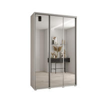 SCHWEBETÜRENSCHRANK 235,2/150/60 3-türig - Silberfarben/Weiß, Holz/Metall (150/235/60cm) - Abiks Möbel