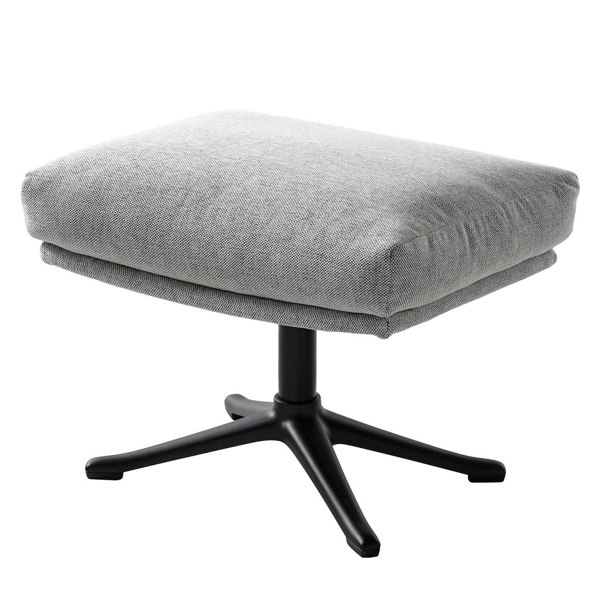 POLSTERHOCKER mit Kreuzfuß - Hellgrau/Schwarz, Textil/Metall (51/37/41cm) - home24