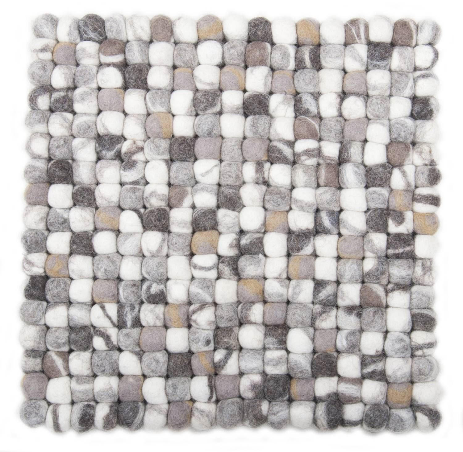 FILZTEPPICH Felty 34x34 cm - Naturfarben, Textil (34/34cm) - THEKO