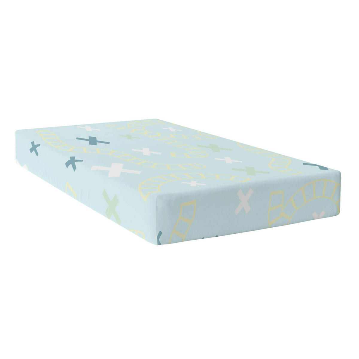 SPANNBETTTUCH train 105x200x32 cm mehrfarbig - Multicolor, Textil (105/200cm) - Happy Friday