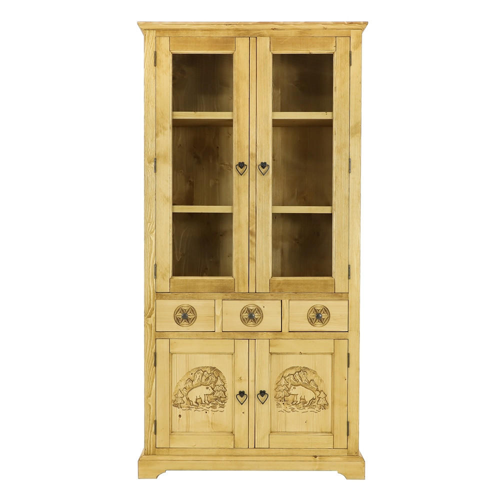 VITRINE aus Massivholz JAGNA - Honig, Holz (100/200/38cm) - Seart