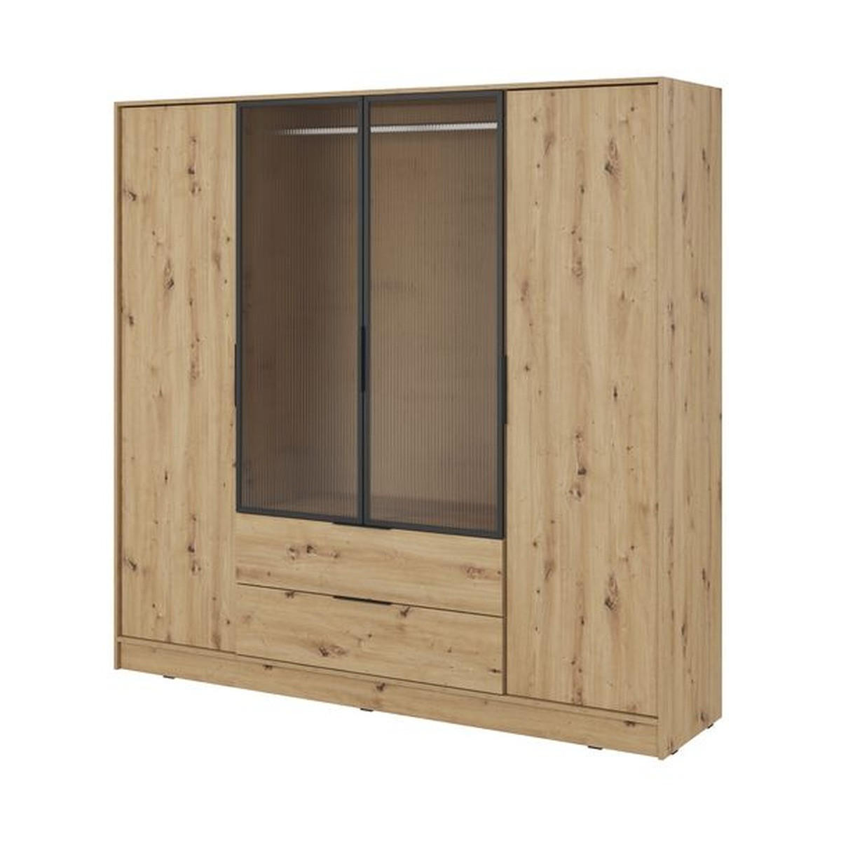 KLEIDERSCHRANK – 206 cm – Kelly – Eiche – KS-GEN0270 - Eiche Artisan, Holzwerkstoff (206/200/51cm) - hi-markt