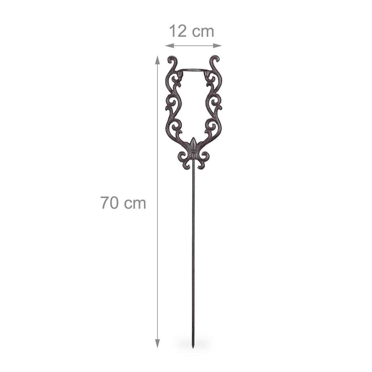 REGENMESSER Vintage - Dunkelbraun, Glas/Metall (7/70cm) - Relaxdays