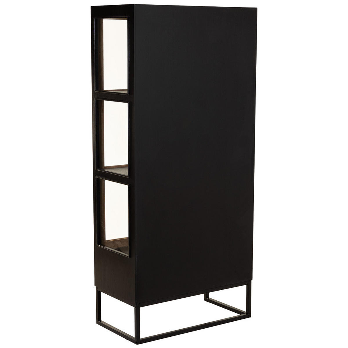 VITRINE aus Holz, schwarz, 72x41x159cm - Schwarz, Holzwerkstoff (72/158.5/40.5cm) - Wanderlust