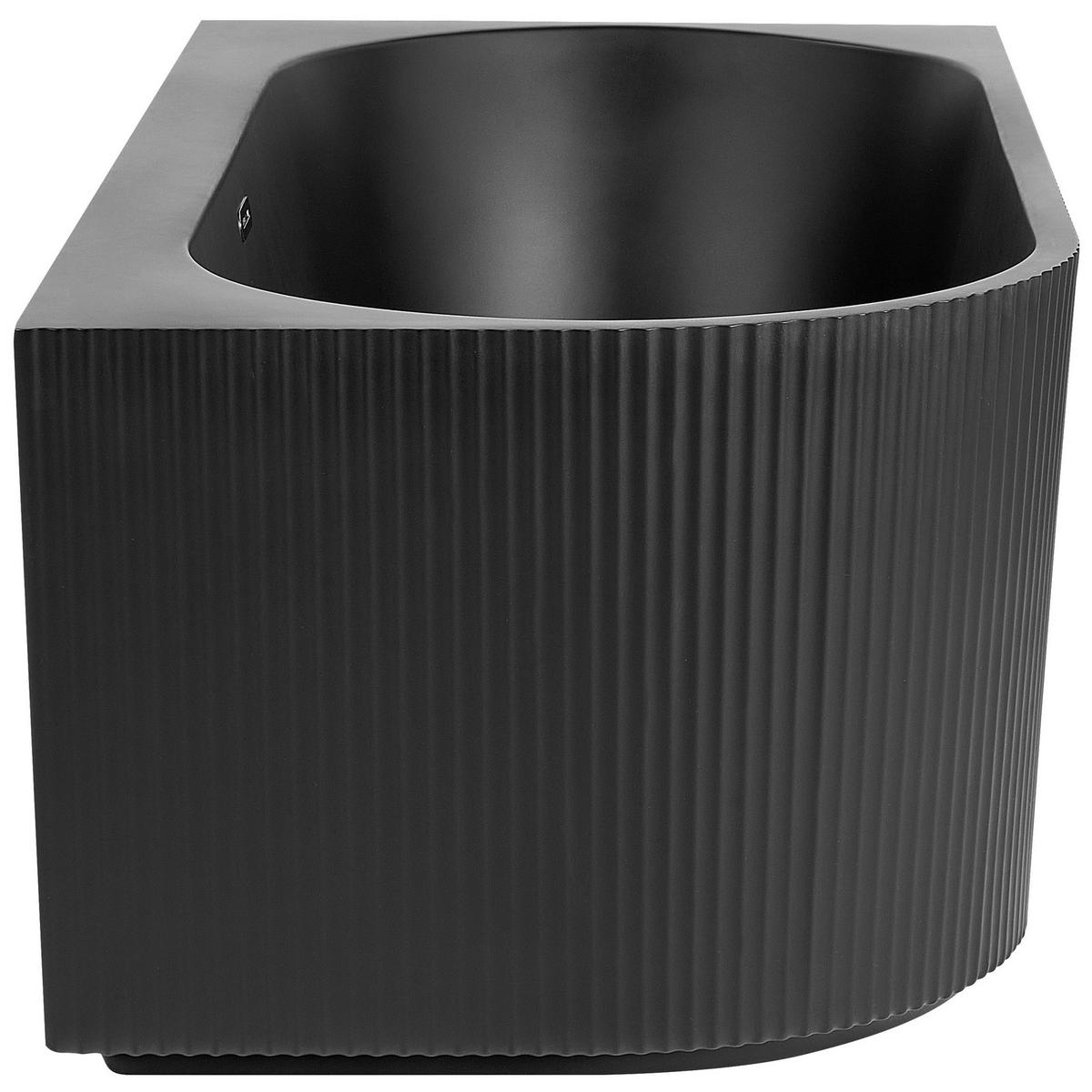 ECKBADEWANNE 80x170x60 cm schwarz Gocta - Schwarz, Kunststoff (80/60/170cm) - Beliani