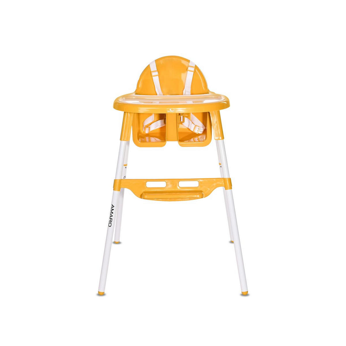 HOCHSTUHL Amaro gelb Doppel-Esstisch, Bechervertiefung, Fußablage, Gurt - Gelb, Kunststoff (57/86/60cm) - Lorelli