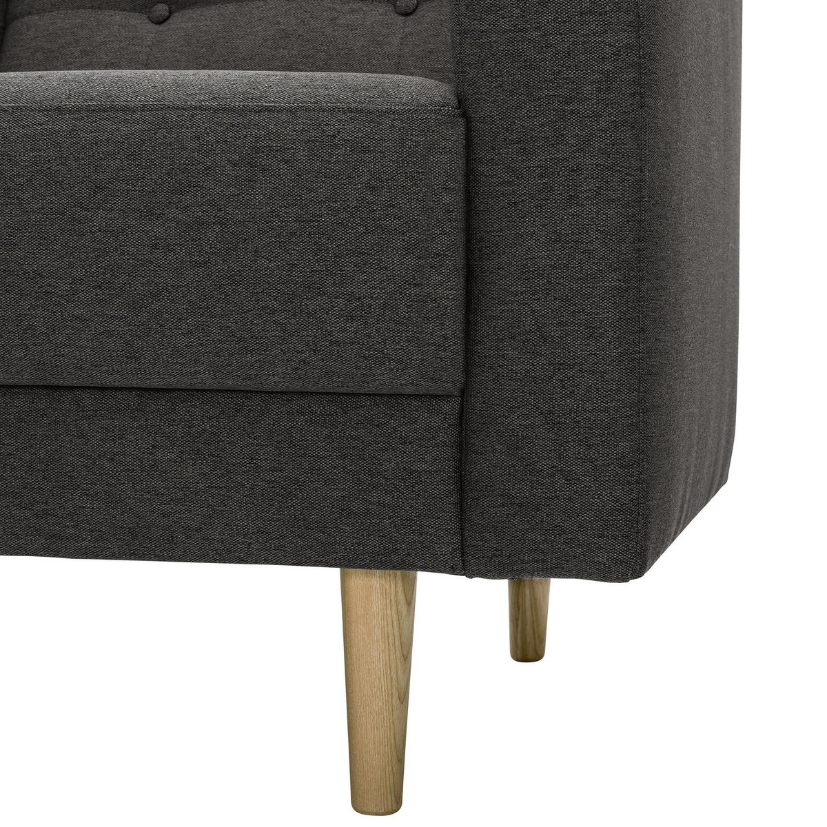 SOFA 2-Sitzer Kazia Flachgewebe anthrazit - Anthrazit, Kunststoff (128/81/83cm) - 58aufmkessel