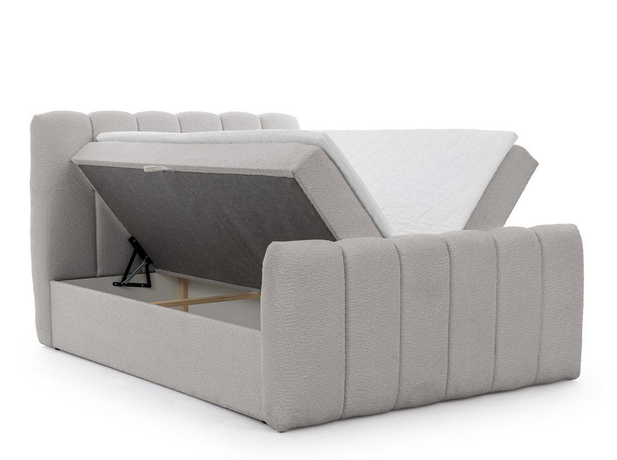 BOXBETT mit Topper und Stauraum 120x200 cm in Grau - Grau, Textil (120/200cm) - Home Collective