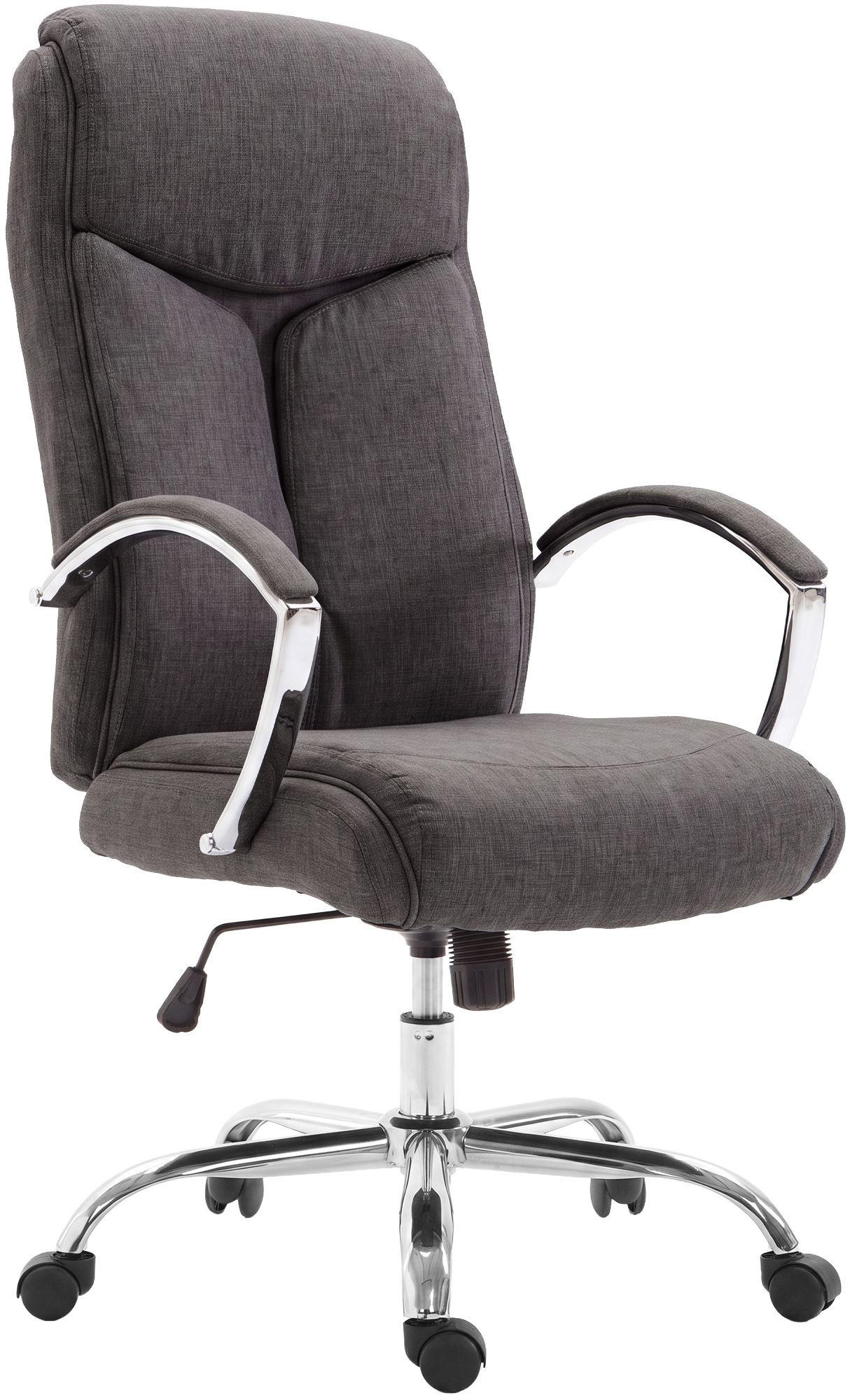 DREHSTUHL Stoff Dunkelgrau - Chromfarben/Dunkelgrau, Textil/Metall (65/115/73cm) - CLP