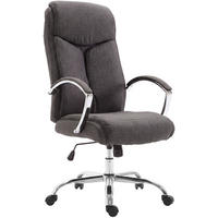 DREHSTUHL Stoff Dunkelgrau - Chromfarben/Dunkelgrau, Textil/Metall (65/115/73cm) - CLP