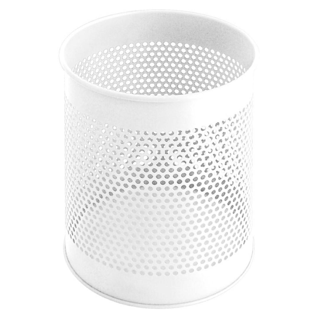 PAPIERKORB perfortiert Aus Metall 15 Liter 32x26 cm Weiß - Weiß, Metall (26/32/26cm) - PROREGAL