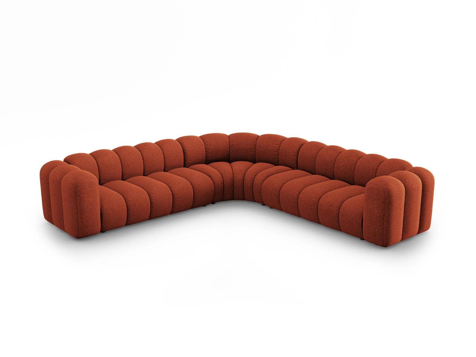 ECKSOFA symmetrisch modular Lupine aus Chenille-Stoff terrakotta 5 Sitzplätze - Terracotta, Textil (309/309cm) - Micadoni
