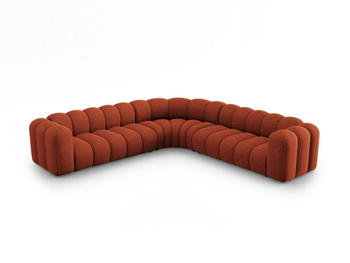 ECKSOFA symmetrisch modular Lupine aus Chenille-Stoff terrakotta 5 Sitzplätze - Terracotta, Textil (309/309cm) - Micadoni
