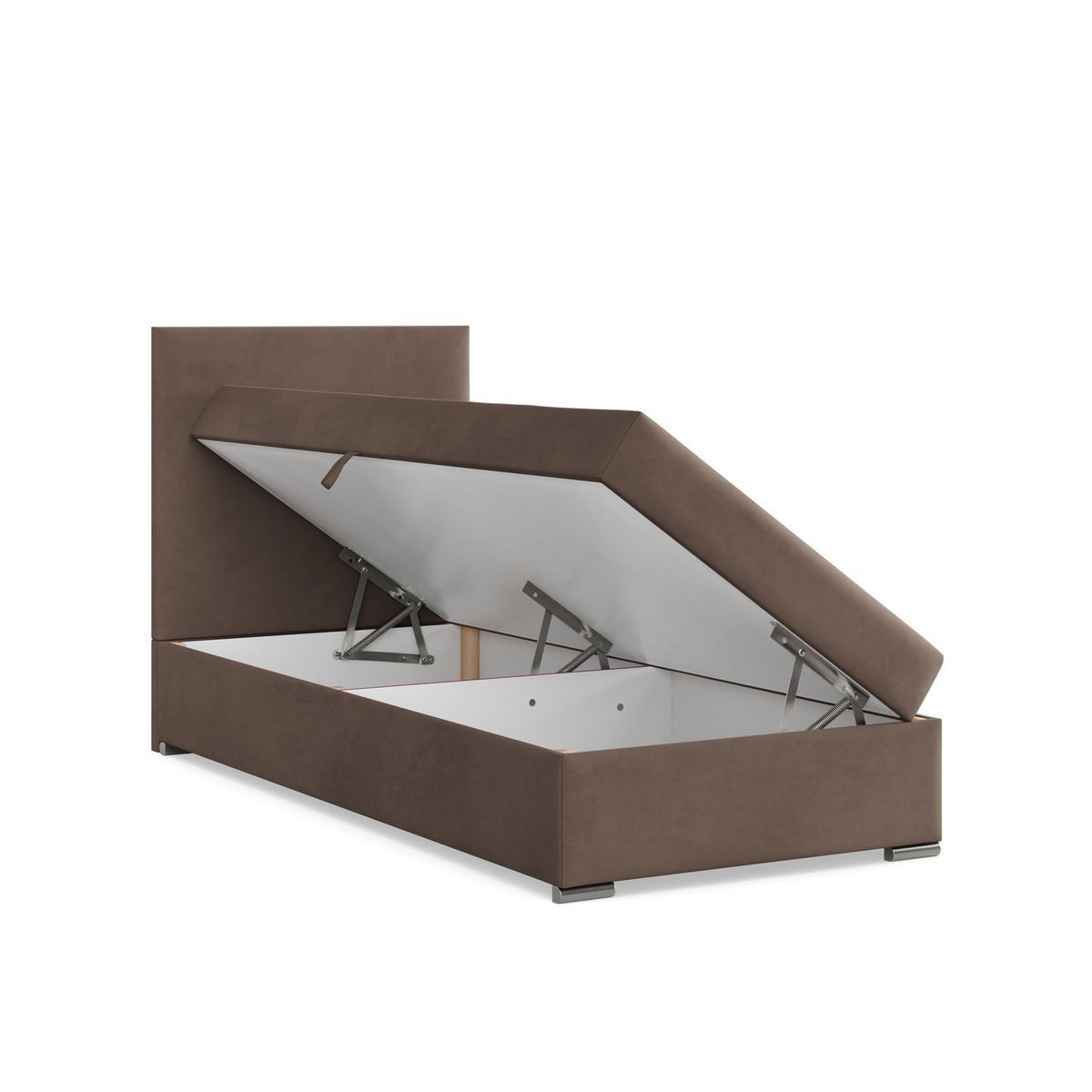 BOXBETT MIT KOPFTEIL 90x200 VICENZA, Braun - Braun, Textil (90/200cm) - Mebligo