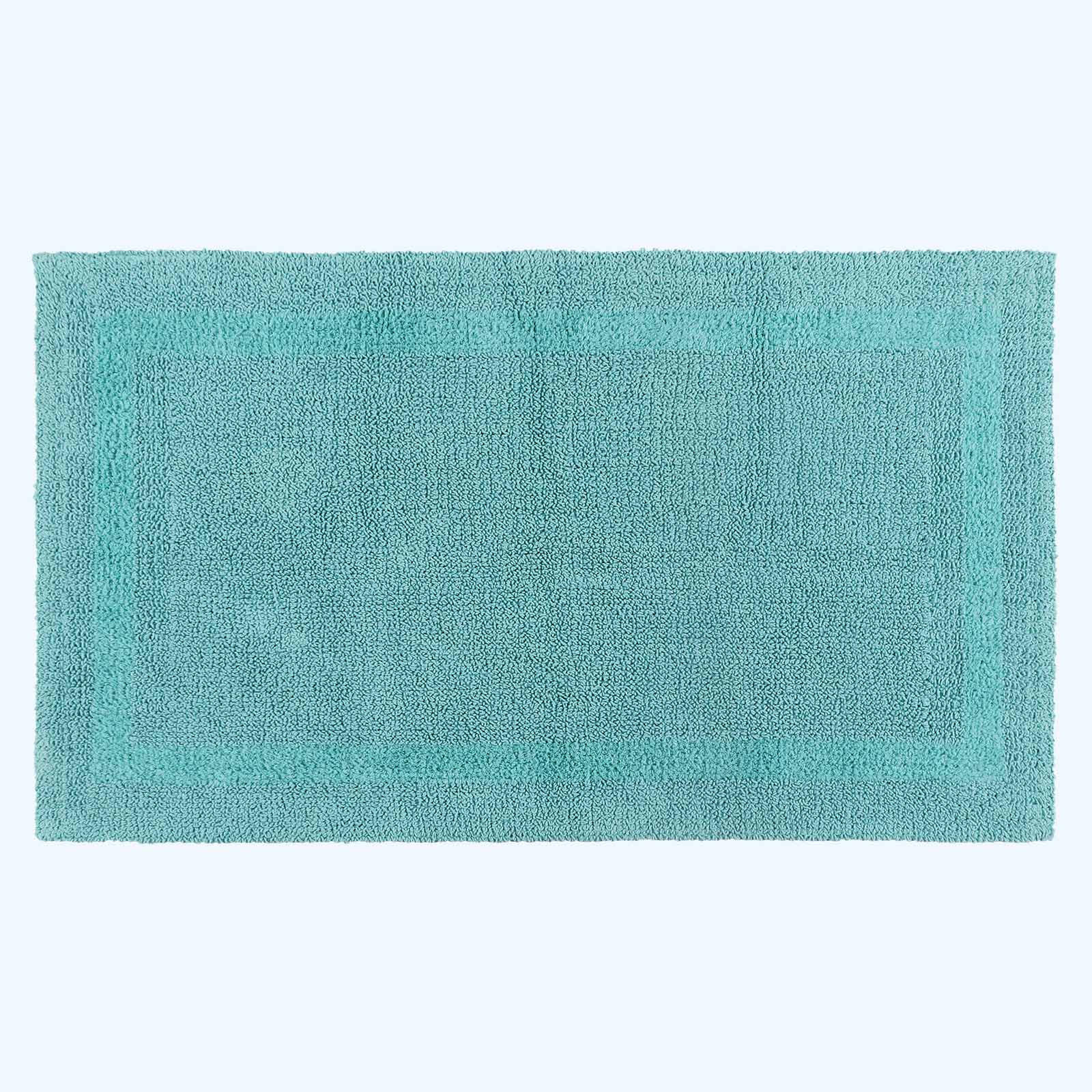 BADEMATTE 50/80 cm, 100% Baumwolle, wendbar - Hellblau, Textil (50/80cm) - Homescapes