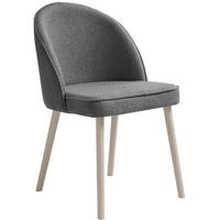 STUHL Luna, Polsterstuhl für das Esszimmer mit kaschmirfarbenen Holzbeinen, Grau - Kaschmir/Grau, Holz (51/87/46cm) - Beautysofa