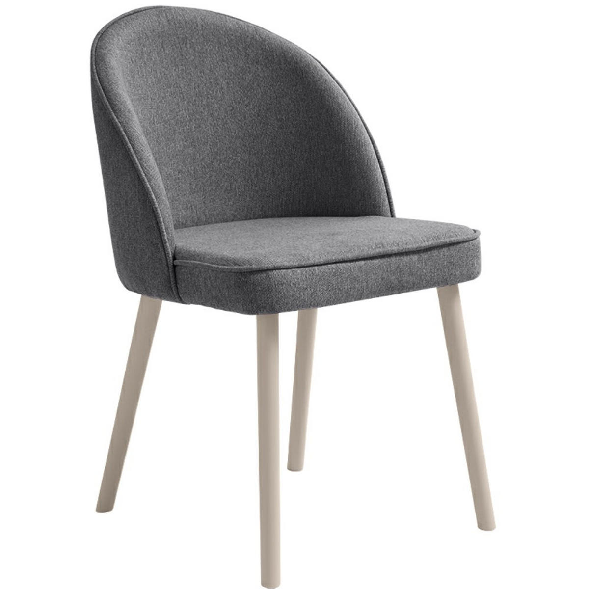 STUHL Luna, Polsterstuhl für das Esszimmer mit kaschmirfarbenen Holzbeinen, Grau - Kaschmir/Grau, Holz (51/87/46cm) - Beautysofa