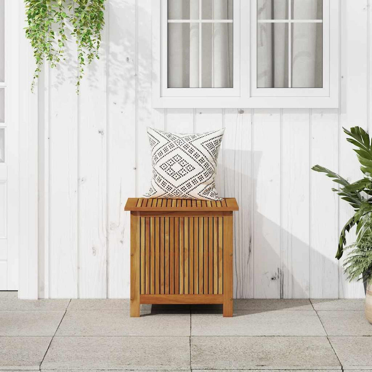 GARTENBOX mit wasserfester Innentasche, 60/50/58 cm, aus Massivholz Akazie - Braun, Holz (60/58/50cm) - vidaXL
