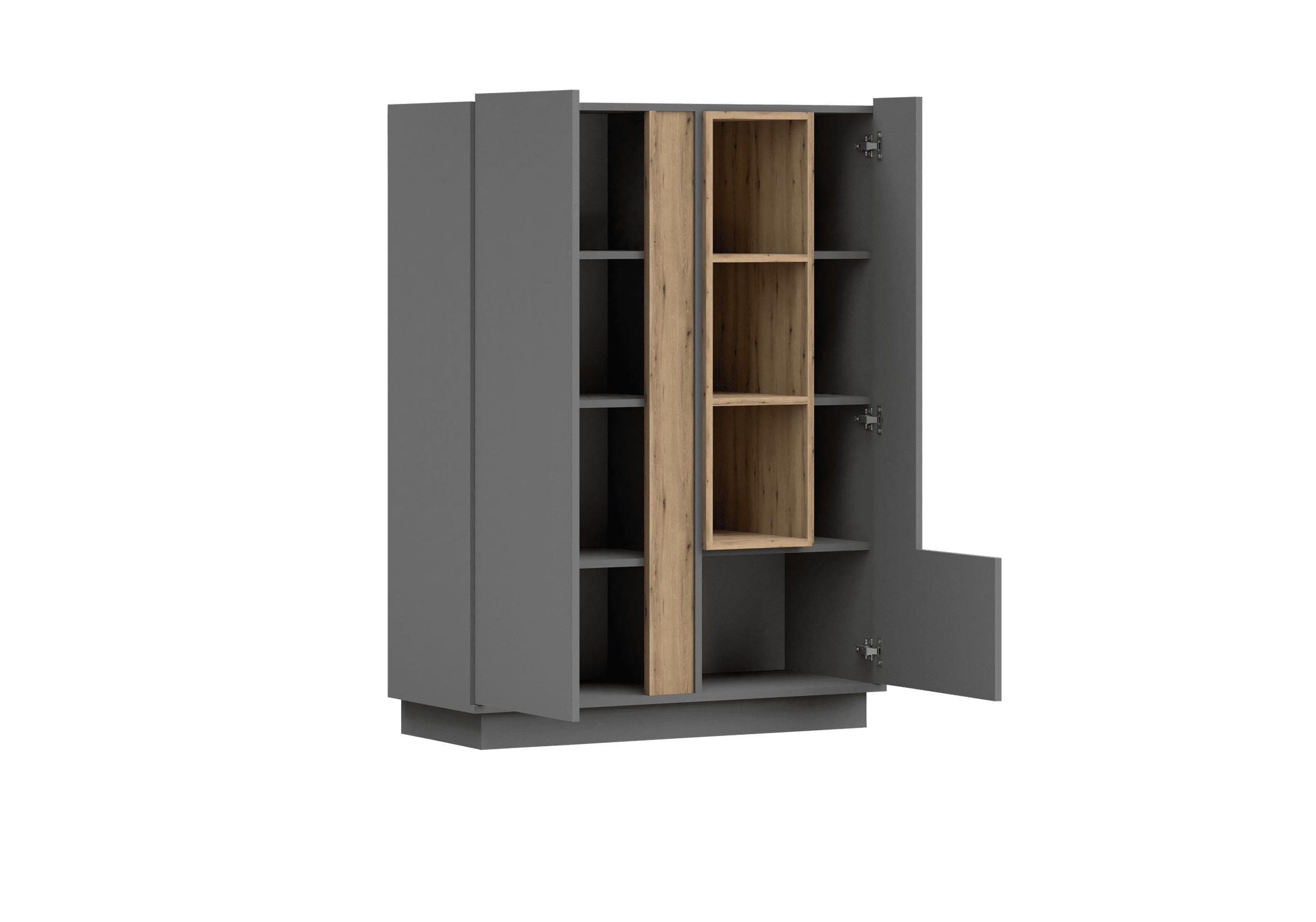 Thumbnail - Möblo Standregal, Grau, Holzwerkstoff, Rechteckig, 100x137x42 cm, Wohnzimmer, Regale, Bücherregale