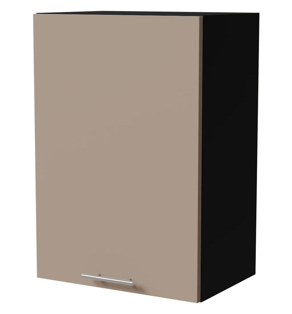 HÄNGESCHRANK Brerra W2/50 Schwarz / RAL 1019 graubeige Matt 50 / 32,5 / 72cm - Graubraun/Schwarz, Holz/Holzwerkstoff (50/72/32.5cm) - Feldmann-Wohnen