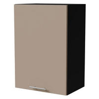 HÄNGESCHRANK Brerra W2/50 Schwarz / RAL 1019 graubeige Matt 50 / 32,5 / 72cm - Graubraun/Schwarz, Holz/Holzwerkstoff (50/72/32.5cm) - Feldmann-Wohnen