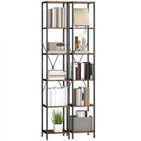 BÜCHERREGAL DE-09386 2er-Set, 6 Ebenen Rustikal-Braun - Braun, Holzwerkstoff (30/174.5/30cm) - ComfortXL