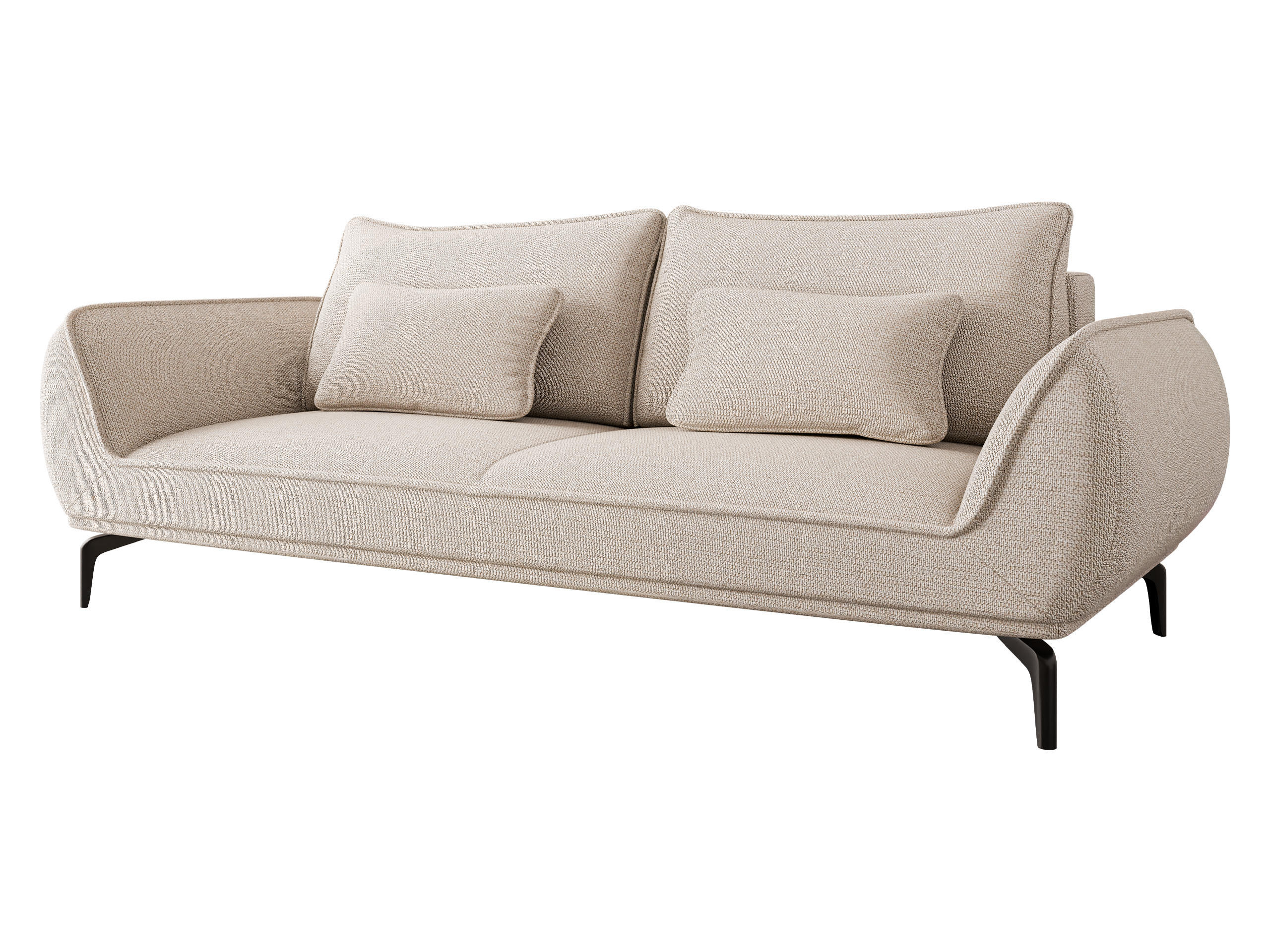 SCHLAFSOFA Cavo 3R - Schwarz/Naturfarben, Holz/Textil (249/86/118cm) - MIRJAN24