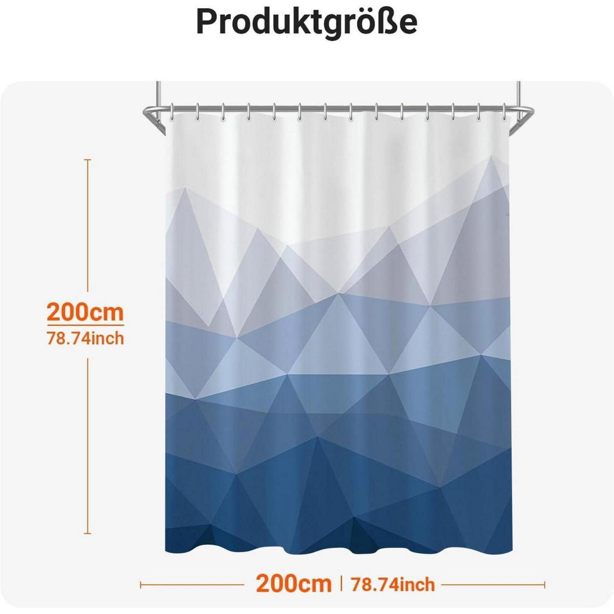 DUSCHVORHANG Geometrischer Verlauf 200 x 200 cm - Multicolor, Textil (200/200cm)