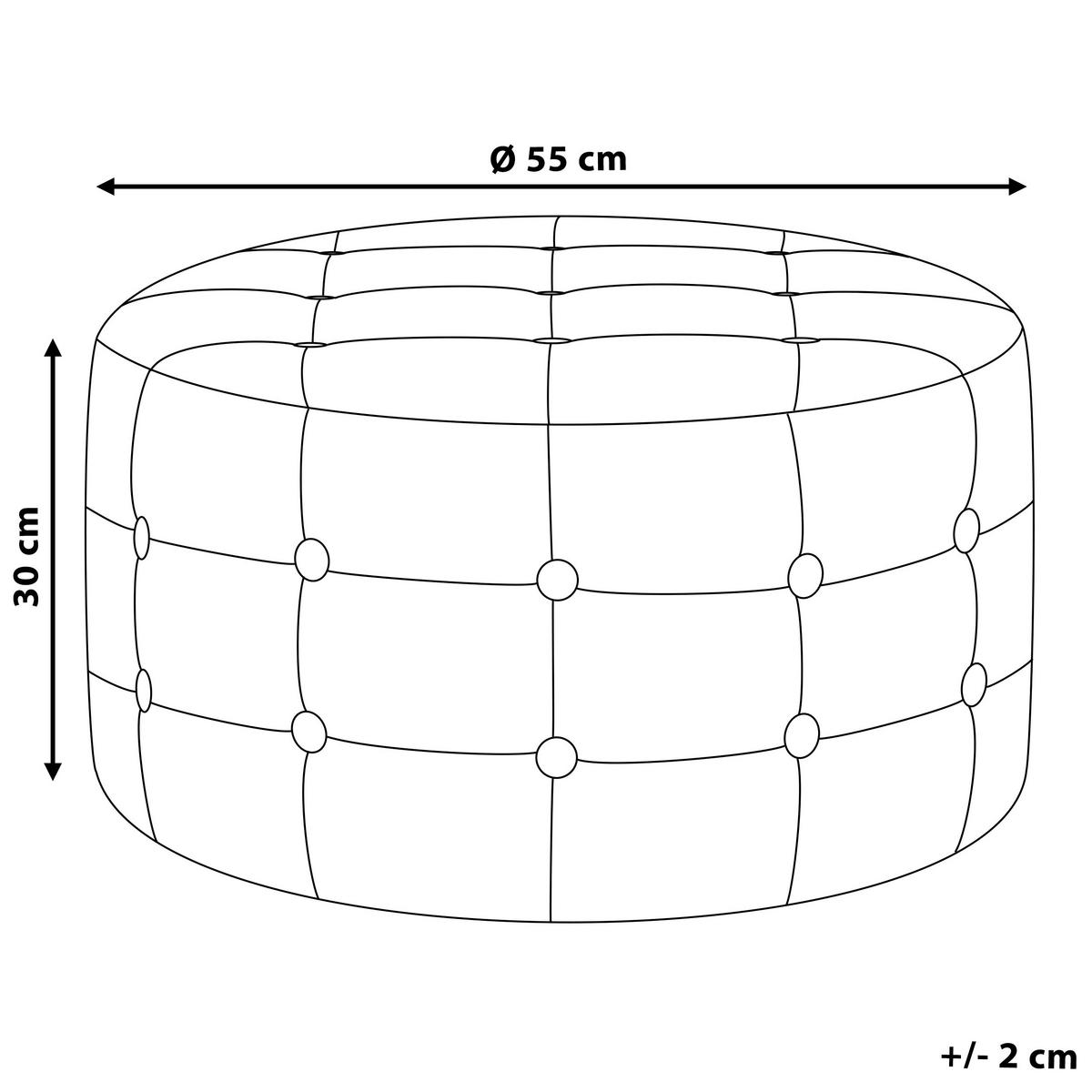 POUF Tampa 55/55/30 cm - Grau, Textil (55/30/55cm) - Beliani