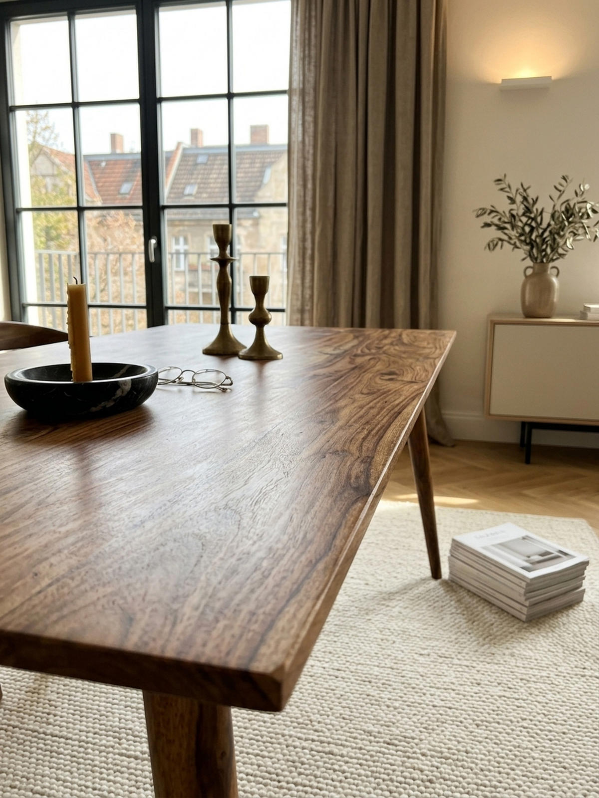 ESSTISCH Massivholz Braun Landhausstil Handgefertigt, Braun 120x60x76 cm - Braun, Holz (60/120/76cm) - KADIMA DESIGN