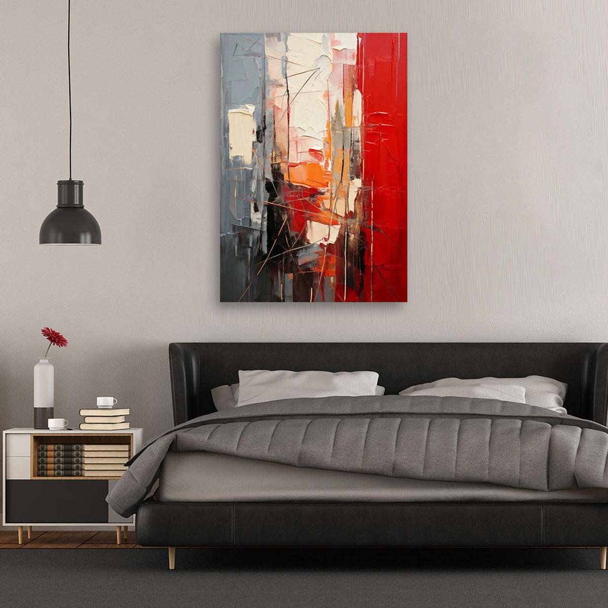 LEINWANDBILD Abstraktion 30x45cm - Rot, Textil (30/45cm) - Feeby