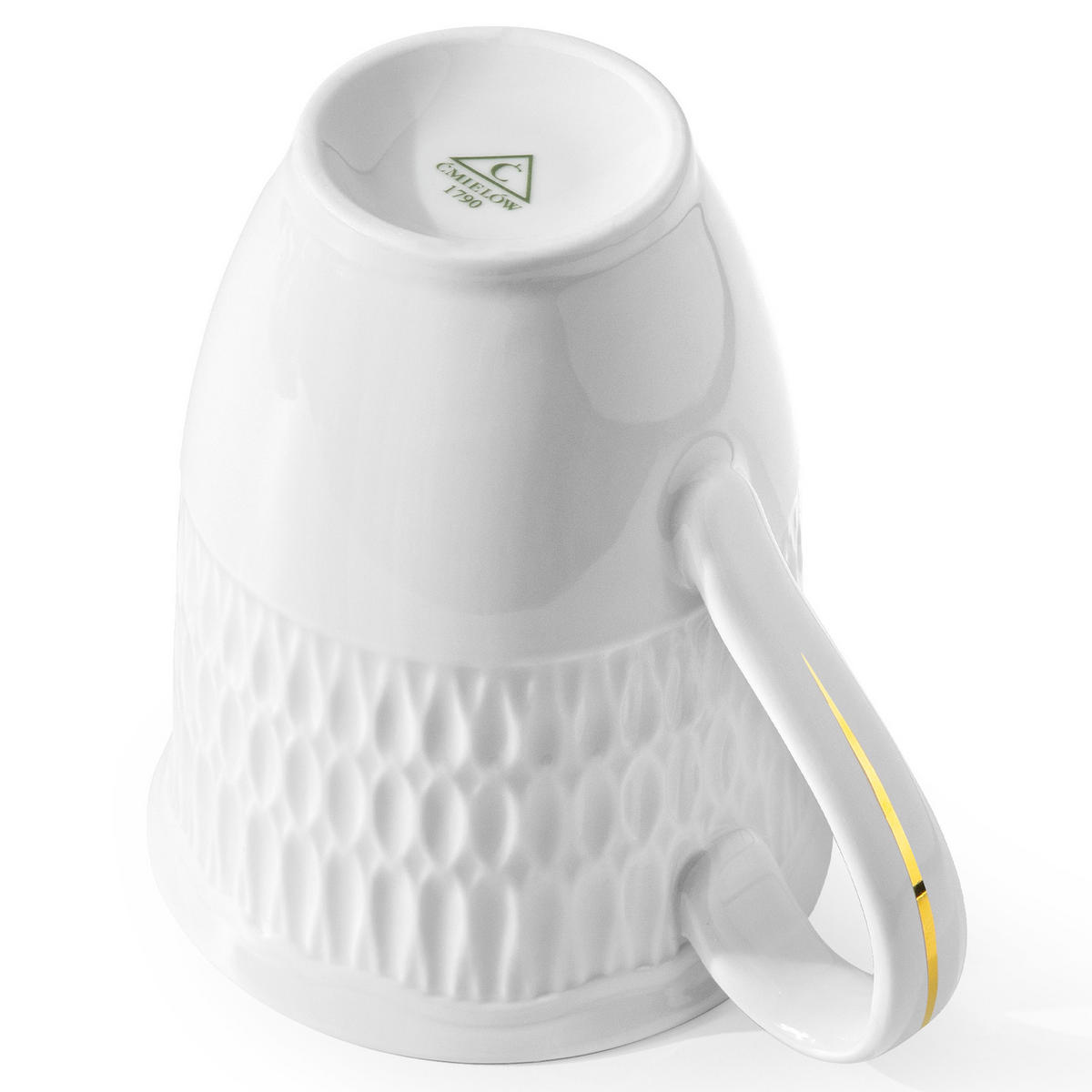 BECHER-SET CMIELOW SOFIA GOLDRAND 6-tlg aus Porzellan - Weiß, Keramik (0.3L) - KONSIMO®