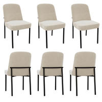ESSZIMMERSTUHL 6er-Set Beige Samt Schwarzer Rahmen - Beige, Metall (53/82/42.7cm) - Meubliv