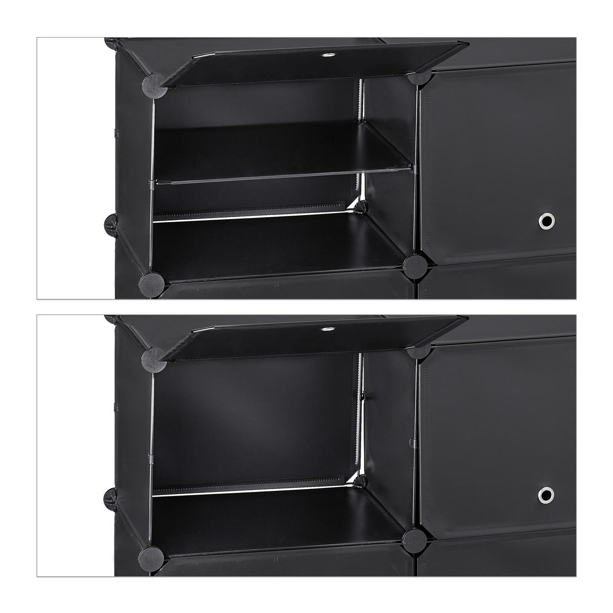 SCHUHSCHRANK - Schwarz, Kunststoff/Metall (85/95/31.5cm) - Relaxdays