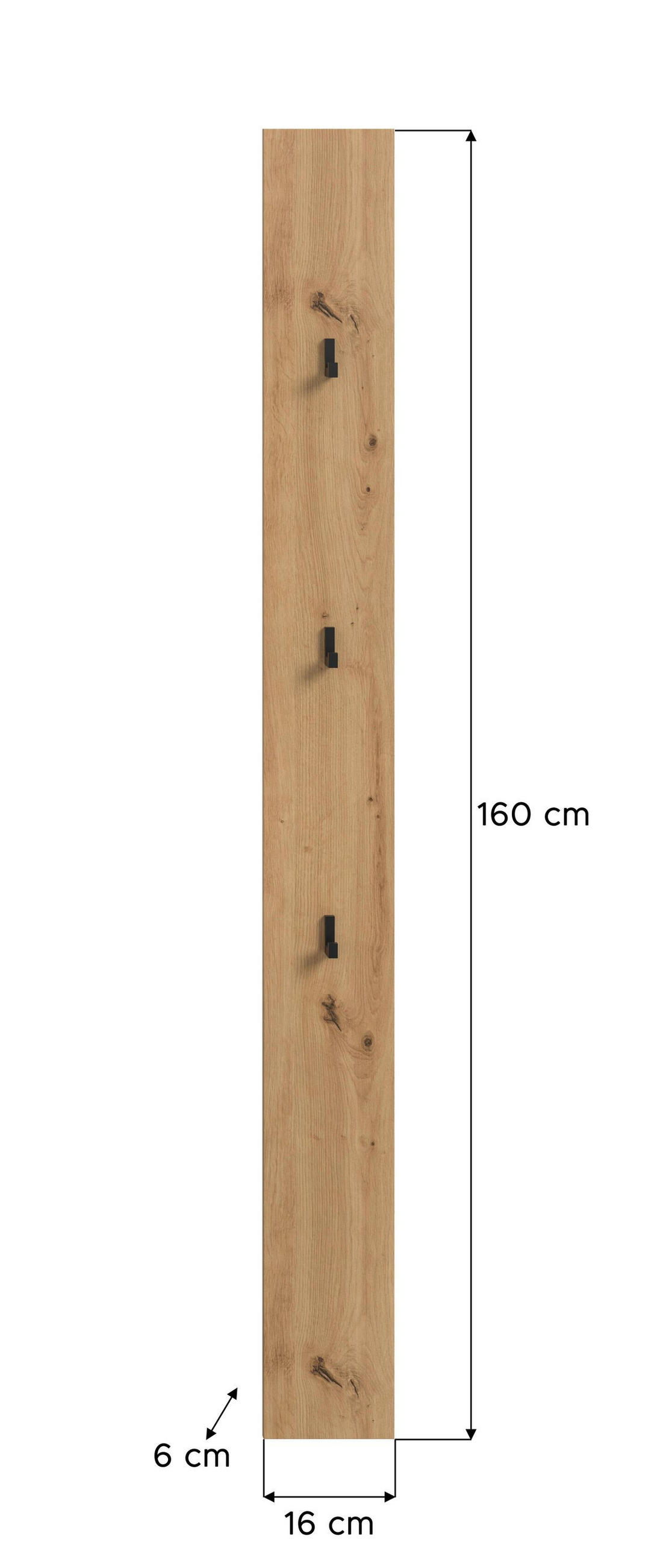 GARDEROBENPANEEL DRIVE (B/H/T: ca. 16/160/6 cm) in Artisan Oak Nachbildung/Artisan Oak Nachbildung - Eiche Artisan, Holzwerkstoff (16/160/6cm)