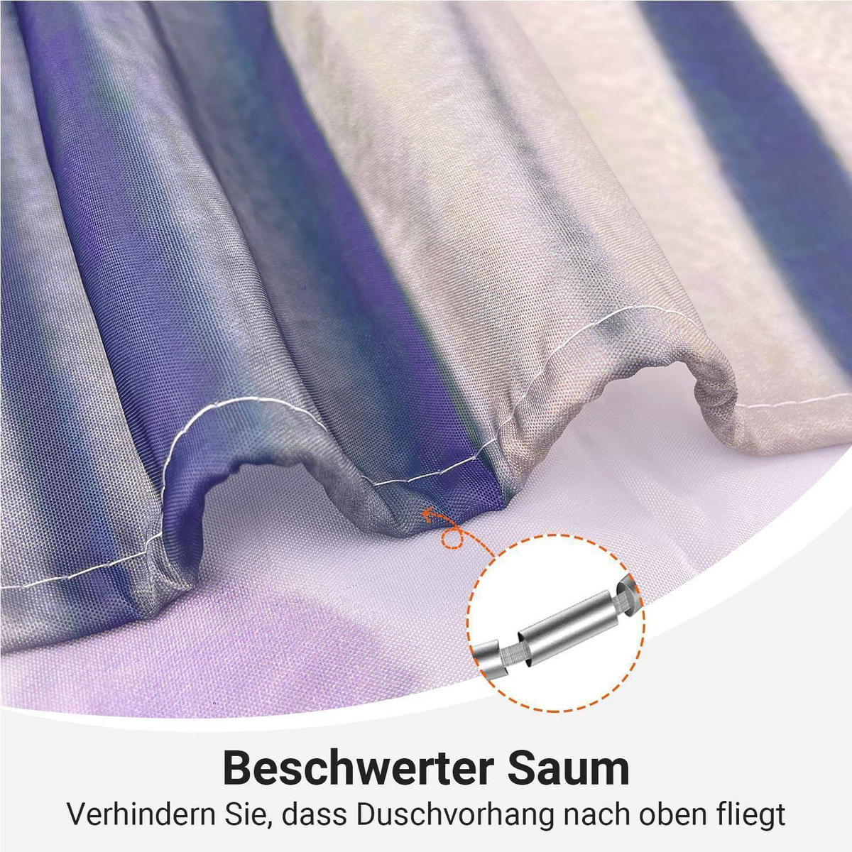 DUSCHVORHANG Violette Blumen 180 x 200 cm - Lila, Textil (180/200cm)