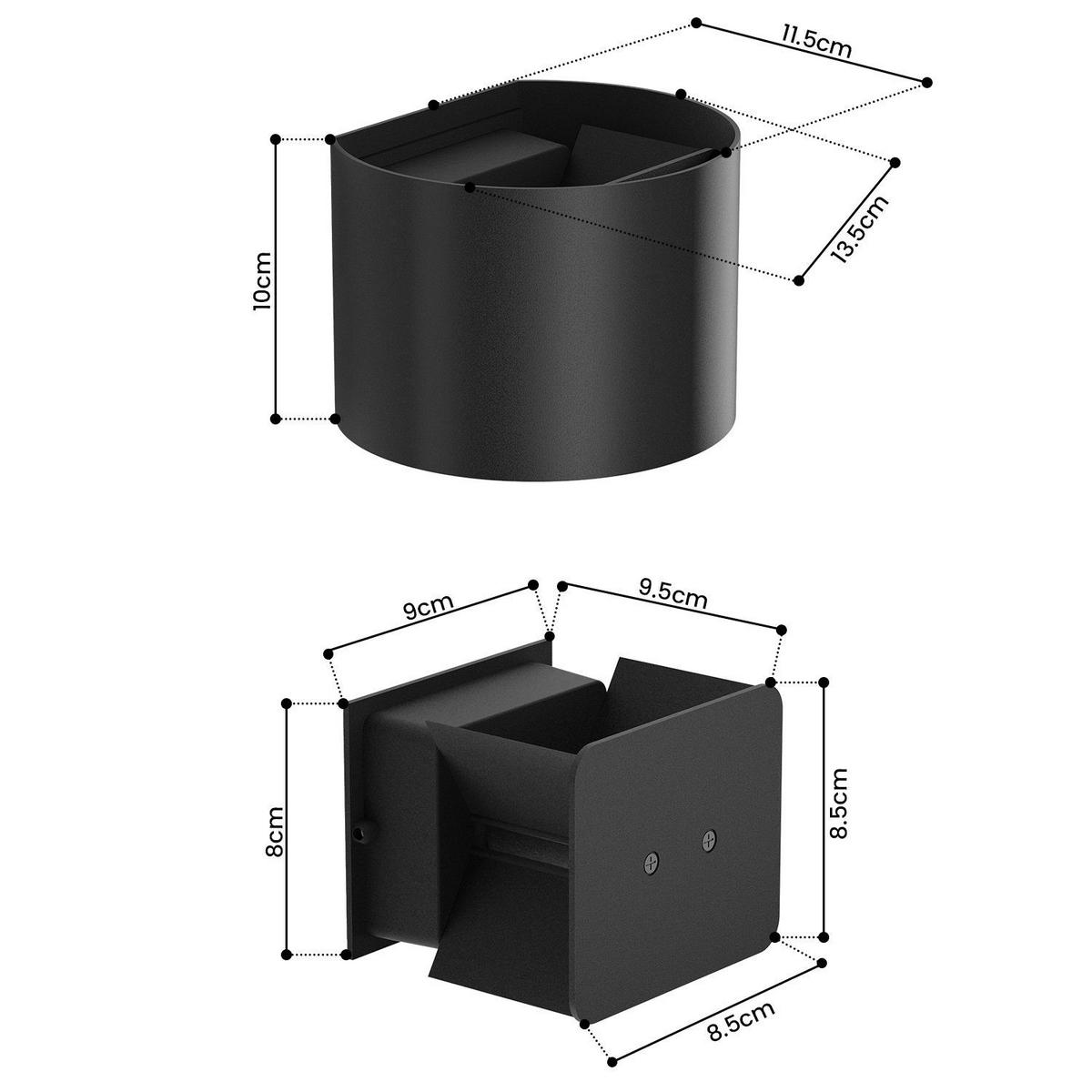 LED WANDLEUCHTE Herz - Schwarz, Metall (12/10/14cm) - Nettlife