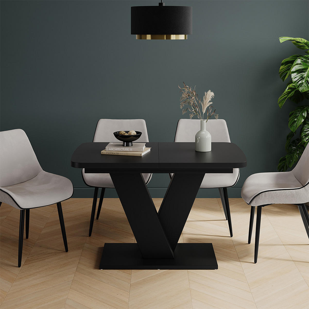 JEDÁLENSKÝ STÔL Fenaro čierna - čierna, kompozitné drevo (80/120/77.4cm) - Vicco