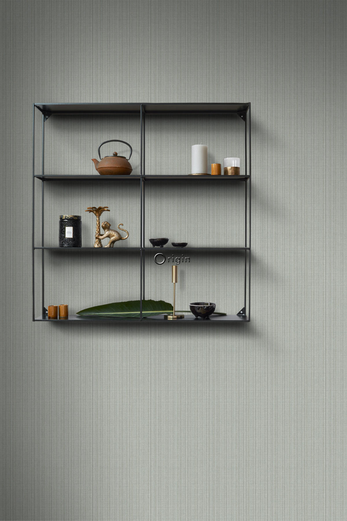 TAPETE Gewebeoptik 53 cm x 10.05 m - Grün, Papier (53/1000cm) - Origin Wallcoverings