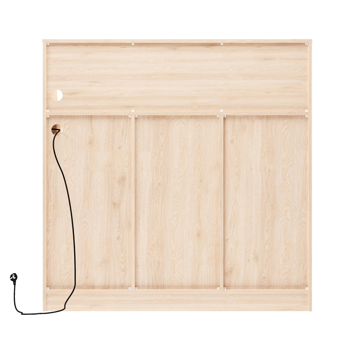 HIGHBOARD 120/40/121 cm mit Weinregal, LED & Steckdose in Natur/Weiß - Weiß, Holzwerkstoff (120/121/40cm) - BEAOK