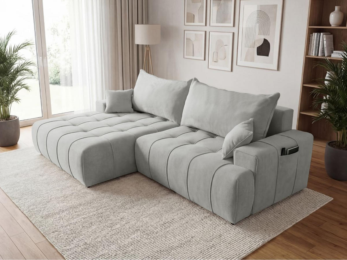 ECKSOFA Tulio Grau Links - Grau, Holz/Textil (270/165cm) - Graingold