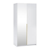 ŠATNÍ SKŘÍŇ S OTOČNÝMI DVEŘMI THALIA, 100/204/58 cm 2dveřová se zrcadlem, bílá - bílá, kompozitní dřevo (100/204/58cm) - MASSENO