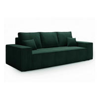 SCHLAFSOFA AGA, Sofa mit Schlaffunktion und Bettkasten, Farbe: Grün, Cordstoff - Grün, Textil (256/94/97cm) - Sepro Meble