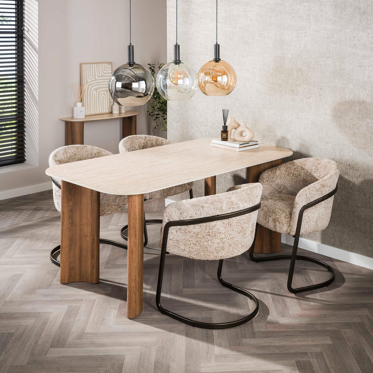 ESSTISCH Romano - Beige - 90/180/76 cm - Beige, Keramik (90/180/76cm) - Hoyz Collection