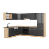 ECKKÜCHE R-Line Anthrazit Hochglanz/Goldkraft Eiche 227 x 287 cm AP Eiche - Anthrazit/Eiche Wotan, Holzwerkstoff (287/81.6/60cm) - Vicco