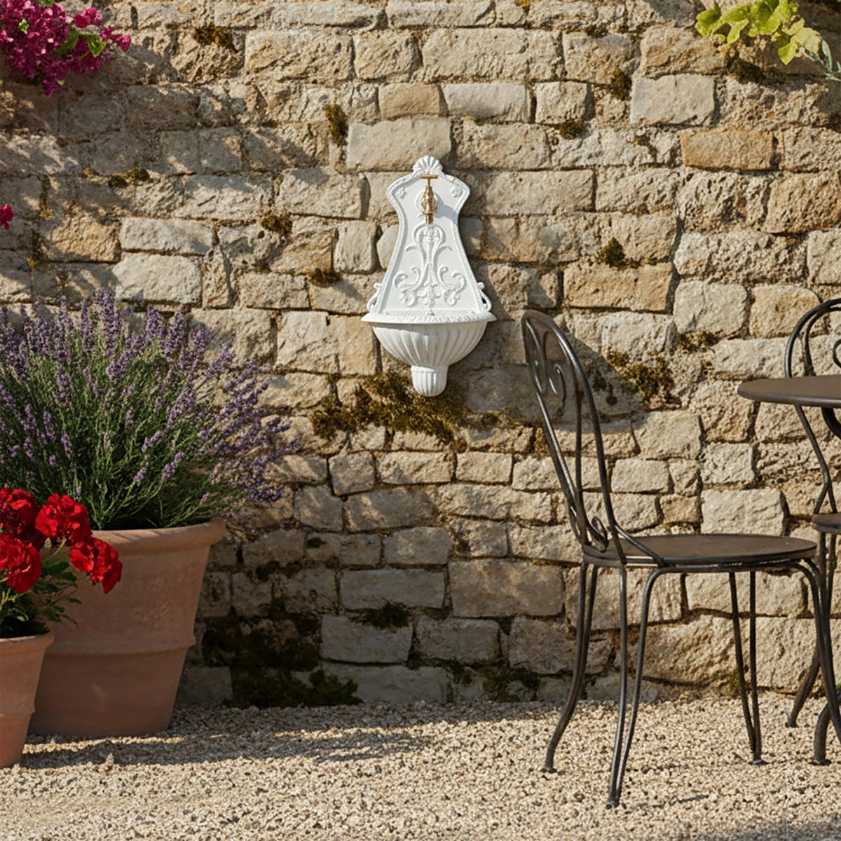 NÁSTENNÝ vodovod - biela, kov (11.5/24.5/42cm) - Relaxdays